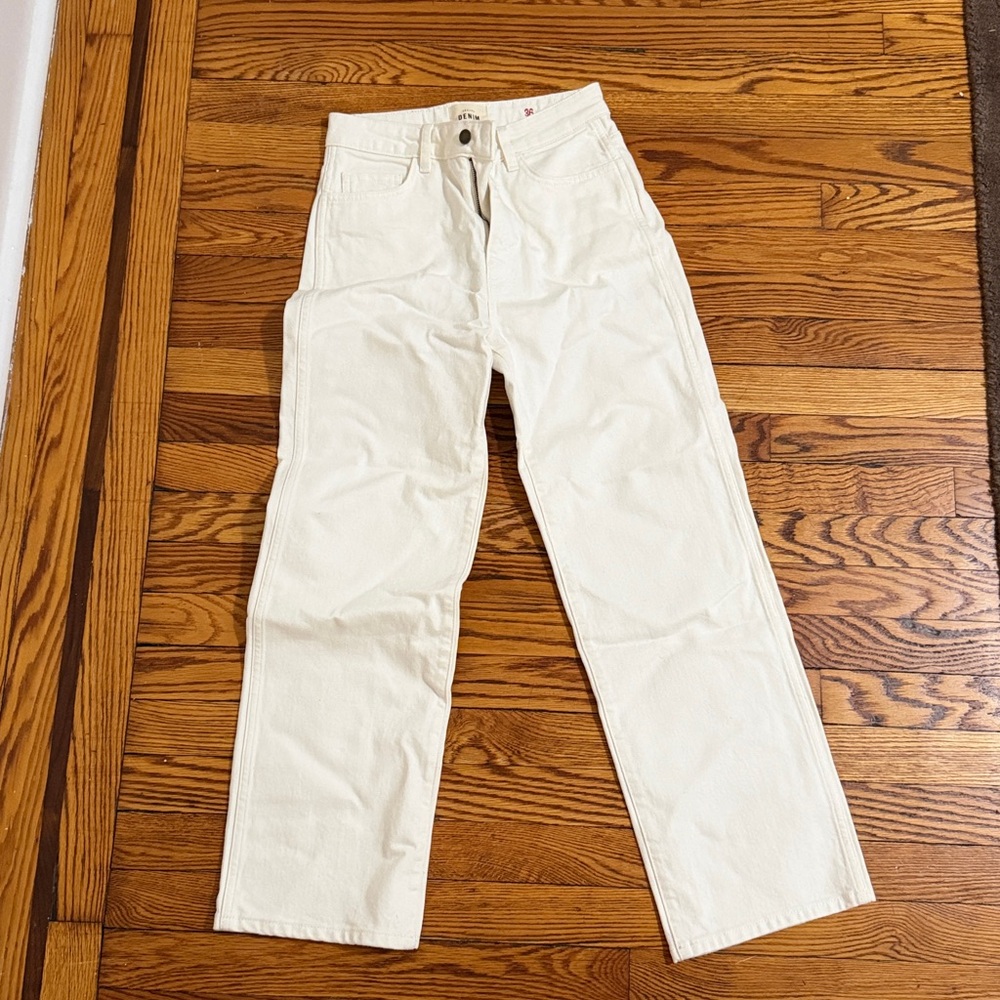 Sezane Iconic Straight Leg Jeans - White